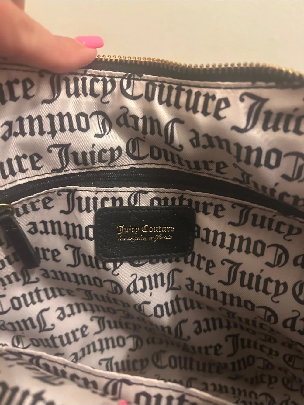 Juicy Couture Black Hobo Bag with Gold Accents
